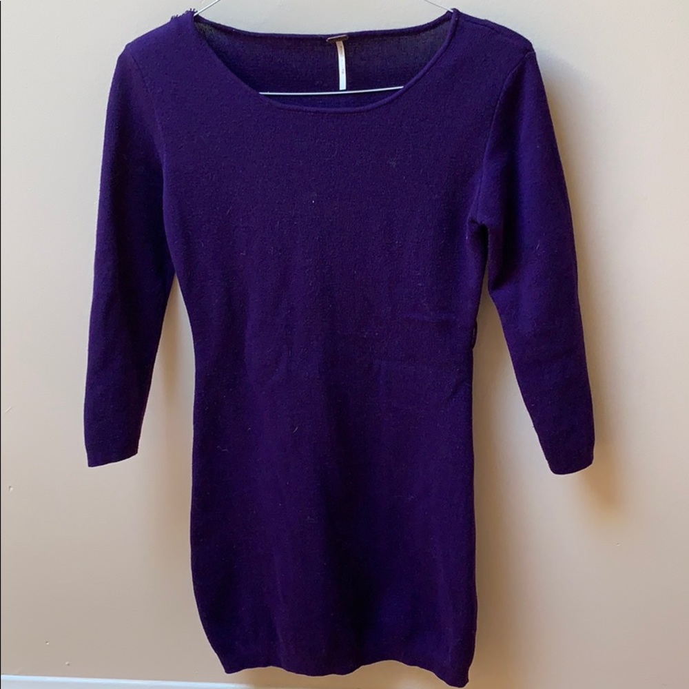 Purple sweater dress